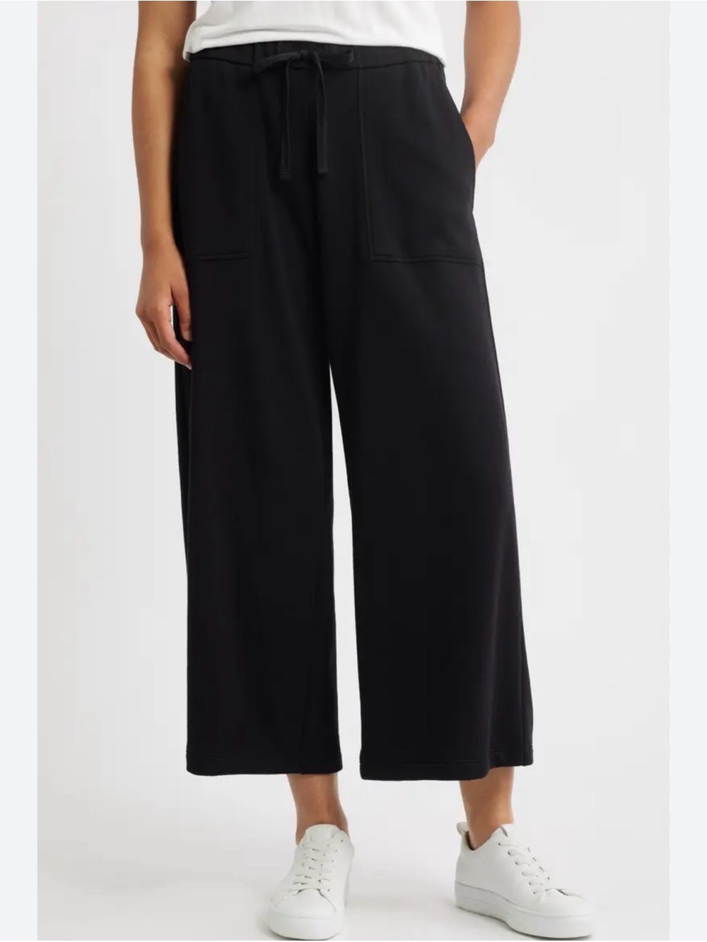 LC Lauren Conrad Black Wide-Leg Drawstring Pants L